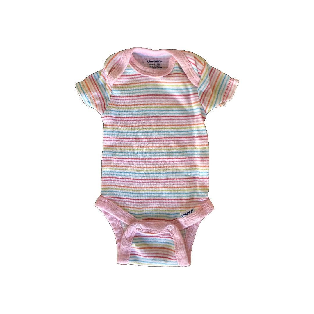 Gerber Childrenswear Girls Rainbow Onesie Size: Newborn Rainbow