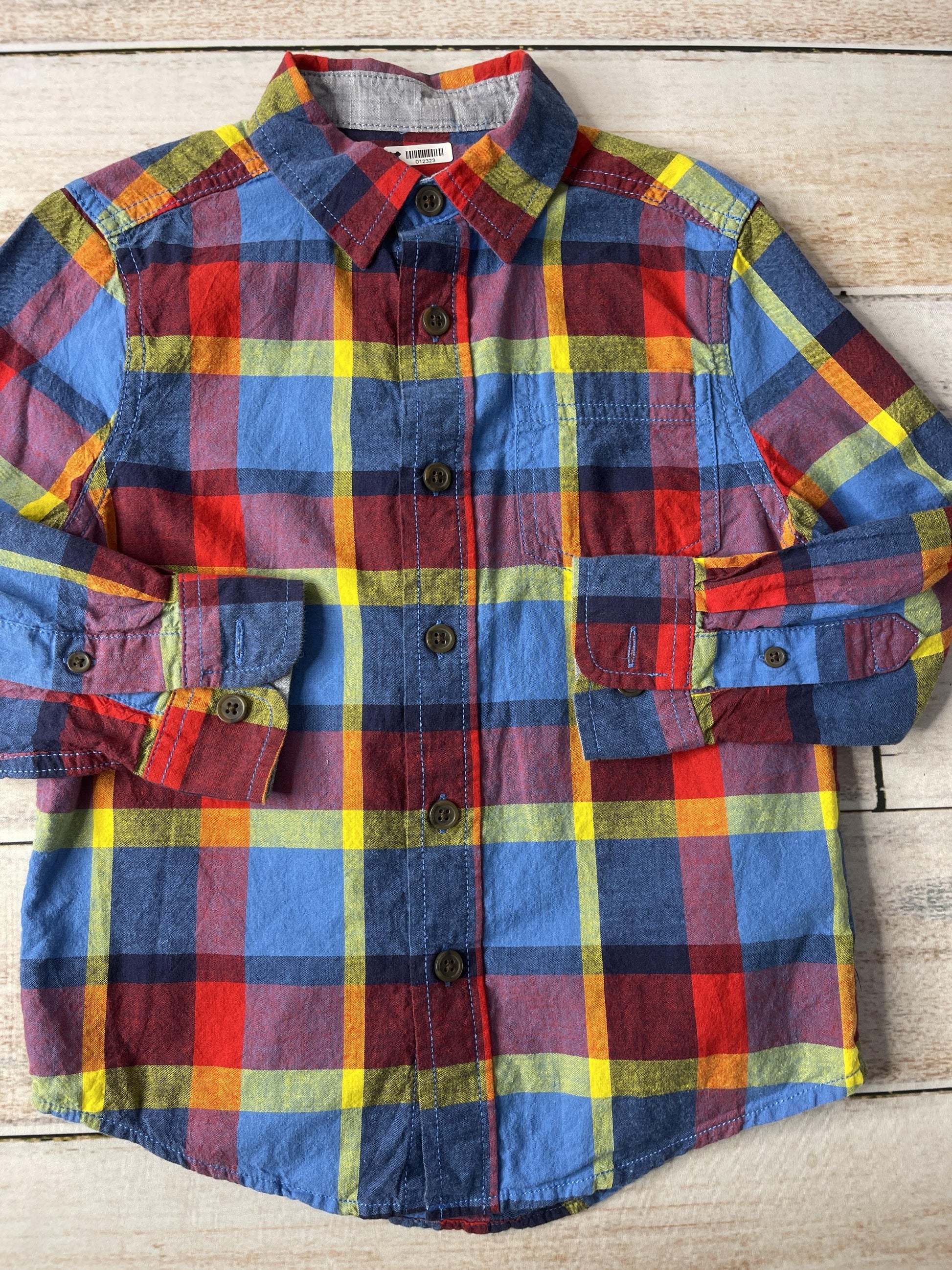 Cat & Jack Boys Rainbow Button Down Short Sleeve Size: 4-5 Years Rainbow