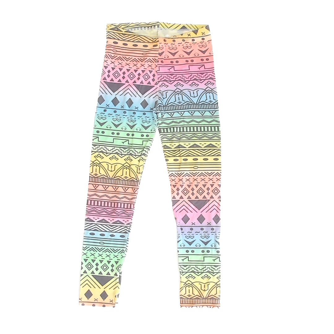 Unknown Girls Rainbow Leggings Size: L Rainbow