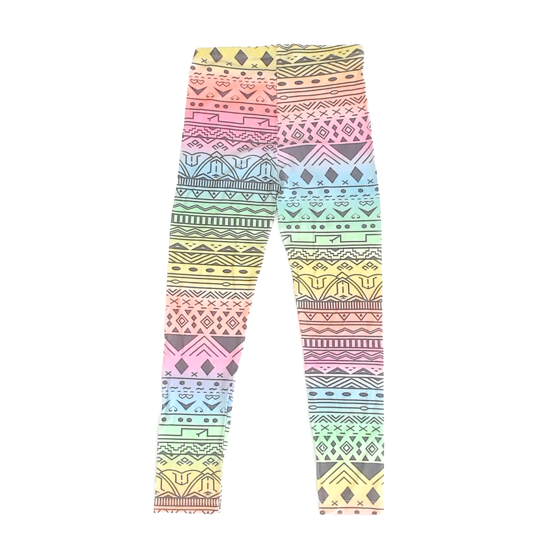 Unknown Girls Rainbow Leggings Size: L Rainbow