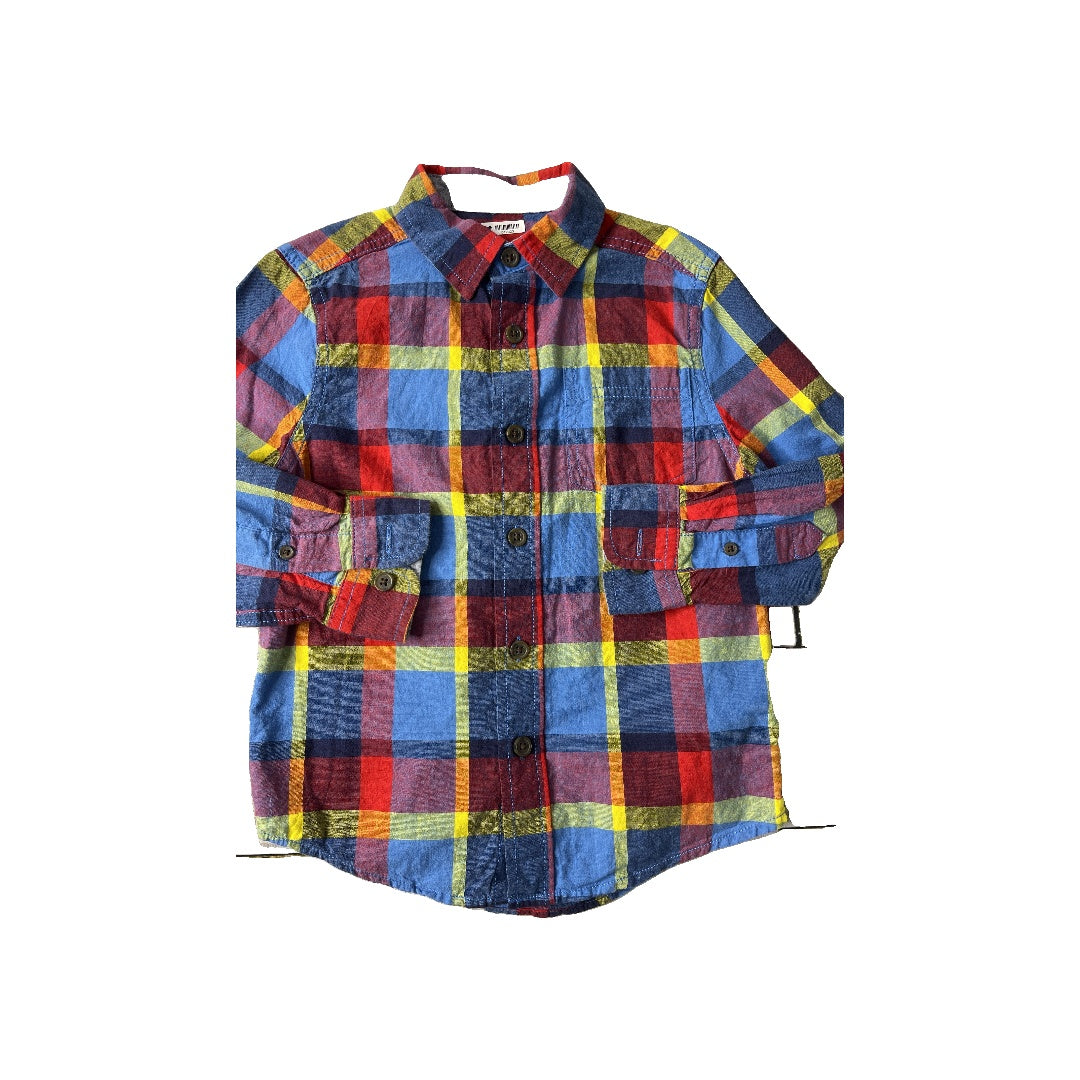 Cat & Jack Boys Rainbow Button Down Short Sleeve Size: 4-5 Years Rainbow