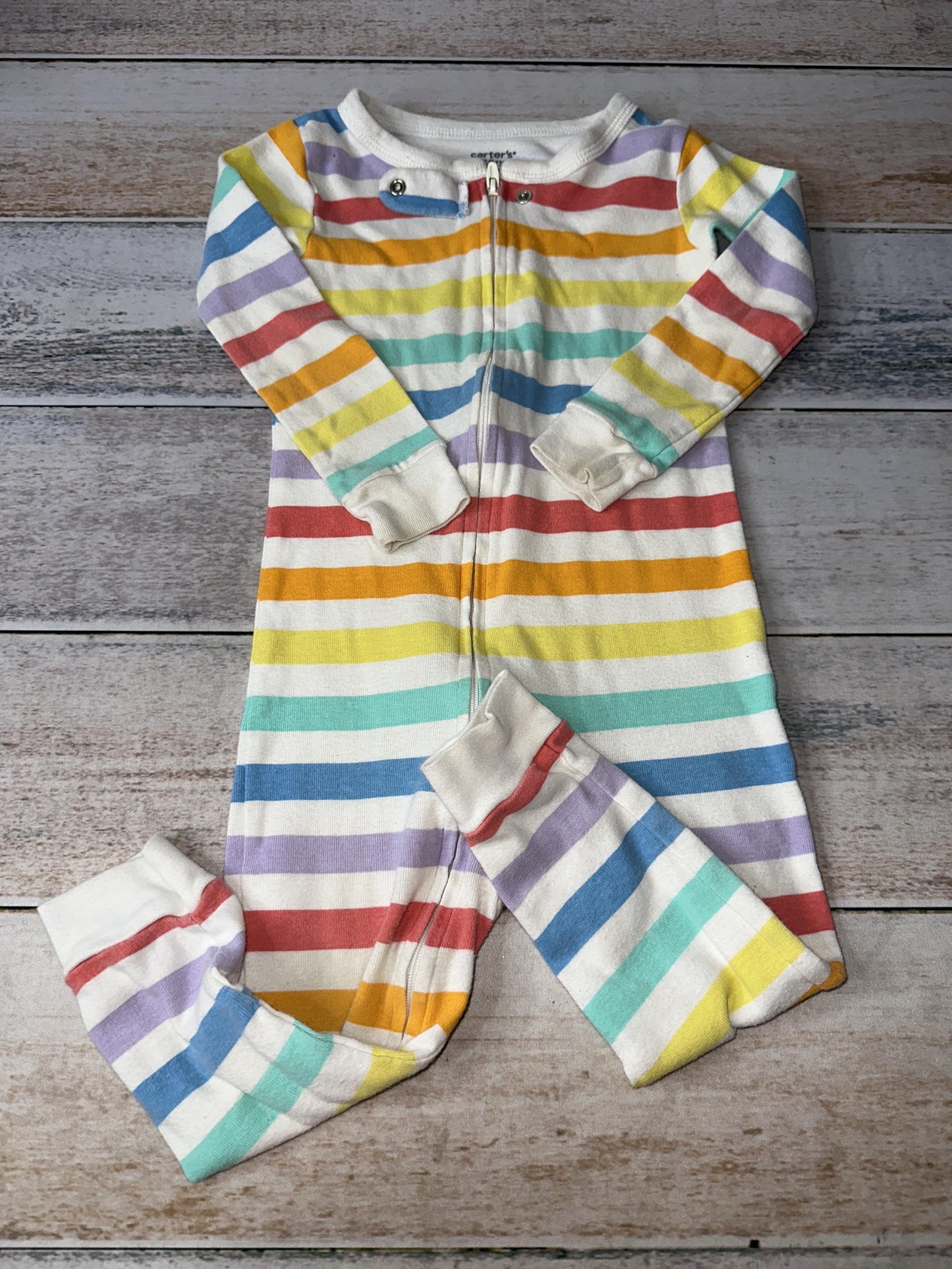 Carters Unisex Rainbow Pajamas Size: 24 months Rainbow