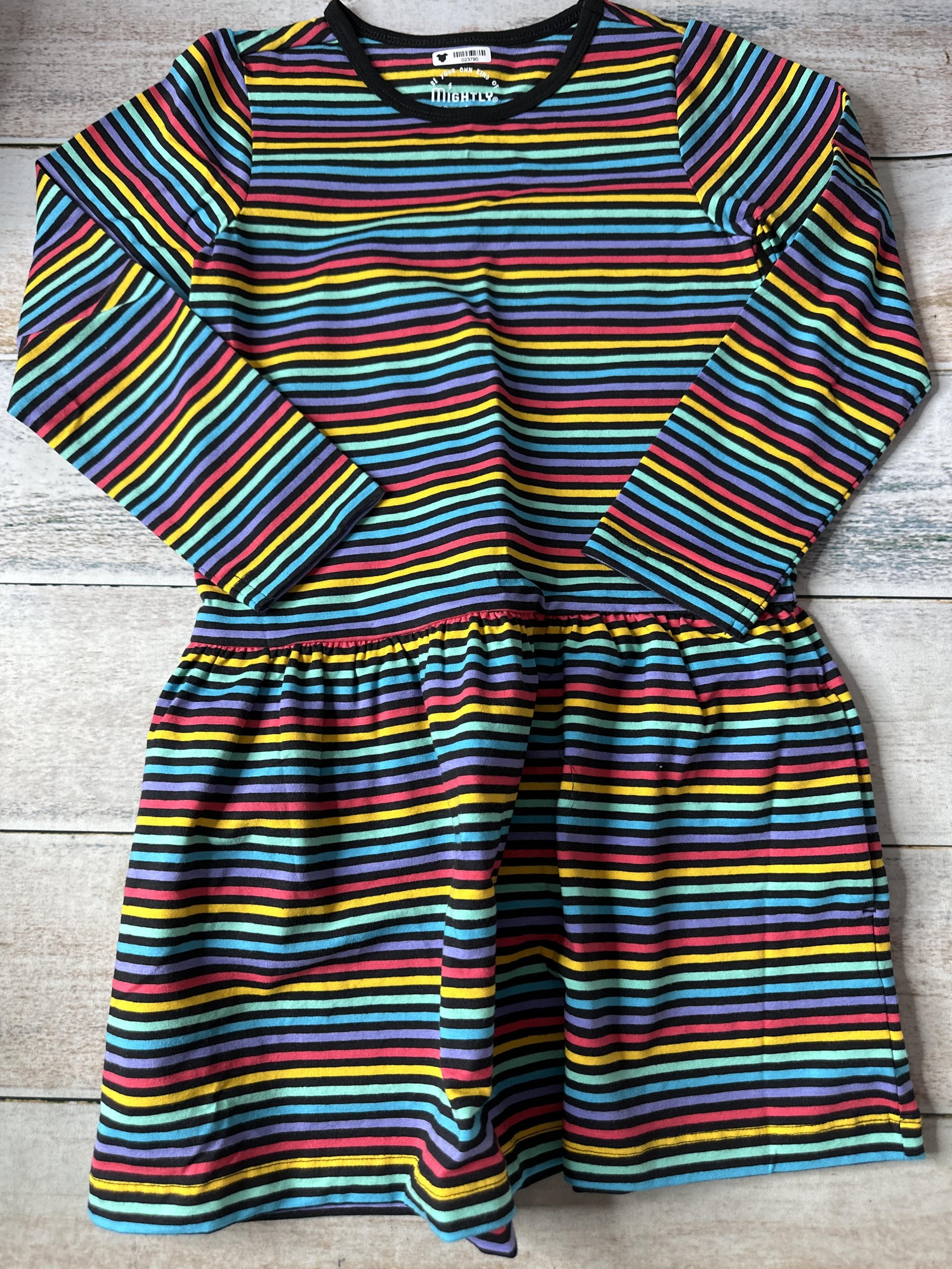 Mightly Girls Rainbow Dress Size: 4-5 Years Rainbow