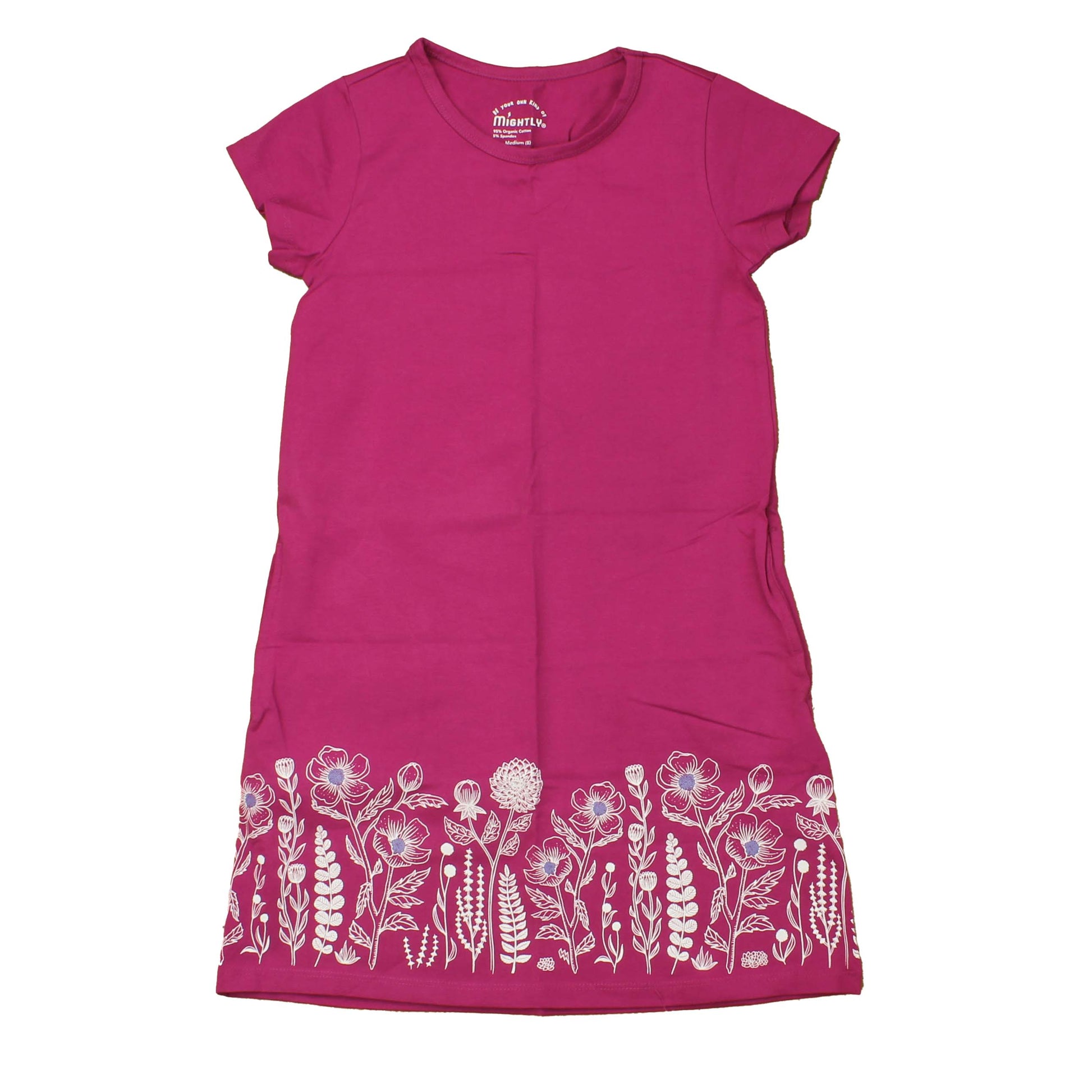 Mightly Girls Rasberry Floral Dress Size: 2-5T Rasberry Floral