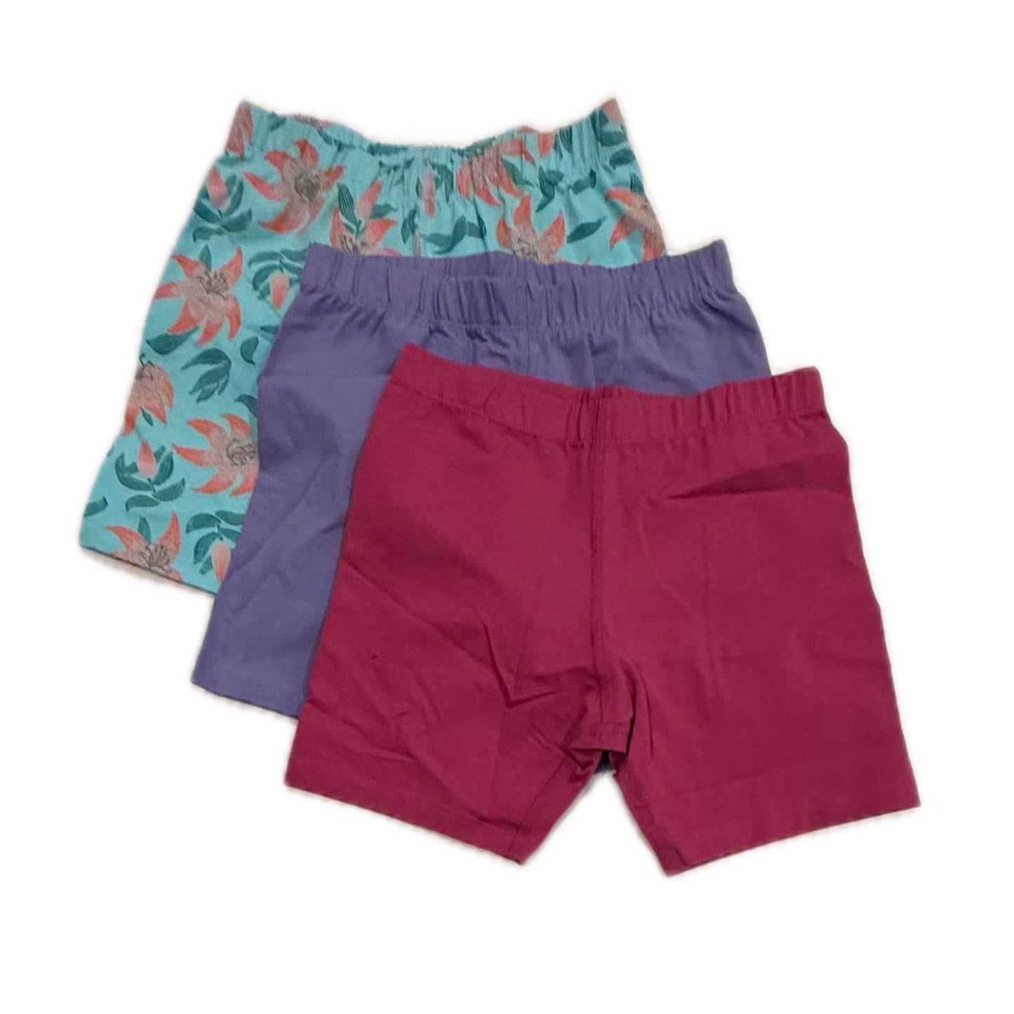 Mightly Girls Raspberry | Blue Hibiscus | Purple Shorts Size: 6-14 Years Raspberry | Blue Hibiscus | Purple
