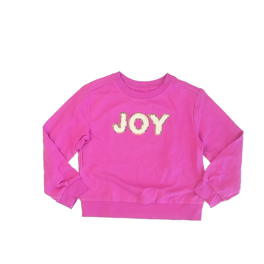 Cat & Jack Girls Raspberry "Joy" Sweatshirt Size: 4-5 Years Raspberry "Joy"
