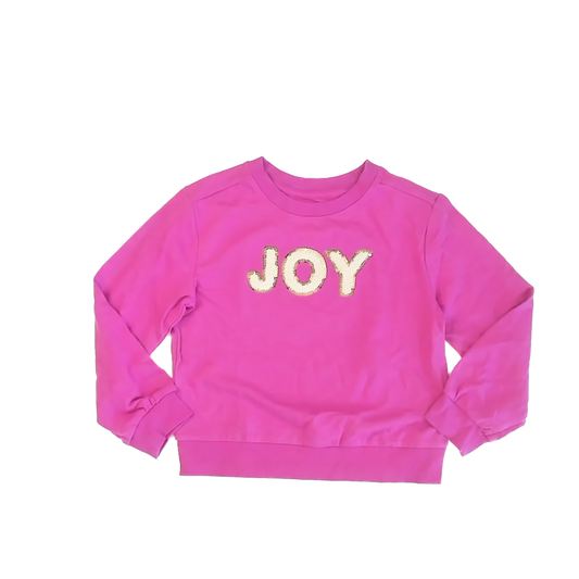 Cat & Jack Girls Raspberry "Joy" Sweatshirt Size: 4-5 Years Raspberry "Joy"