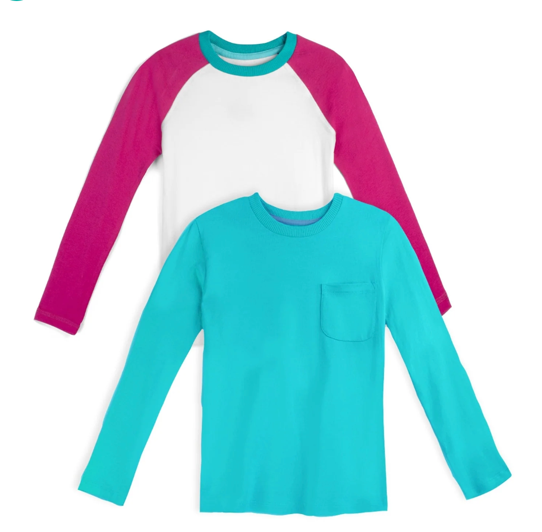 Mightly Girls Raspberry | Teal Long Sleeve T-Shirt Size: XXL (14 Years) Raspberry | Teal