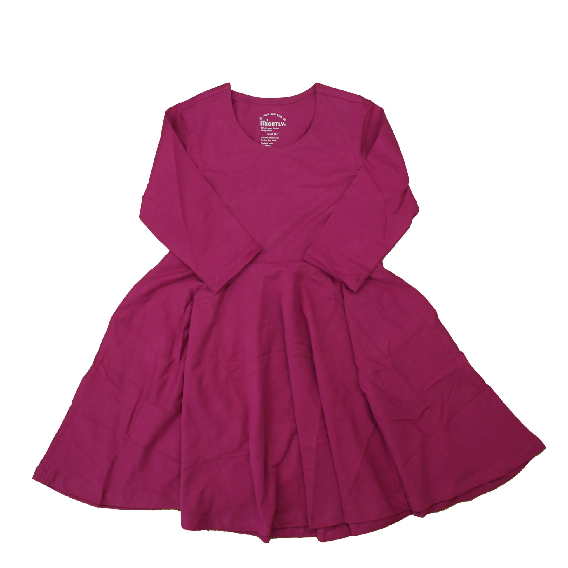 Mightly Girls Raspberry Dress Size: 6-14 Years Raspberry