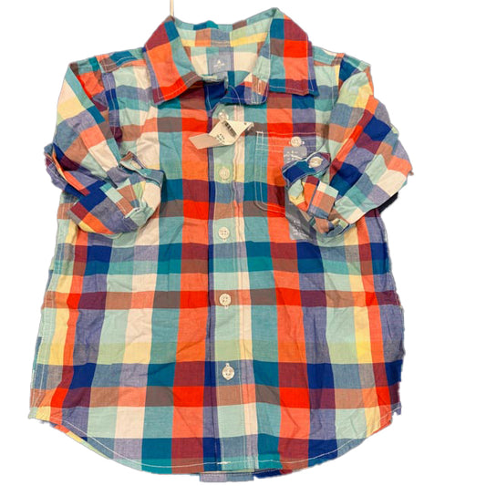 Gap Boys Re | Blue | Yellow Plaid Button Down Long Sleeve Size: 4-5T