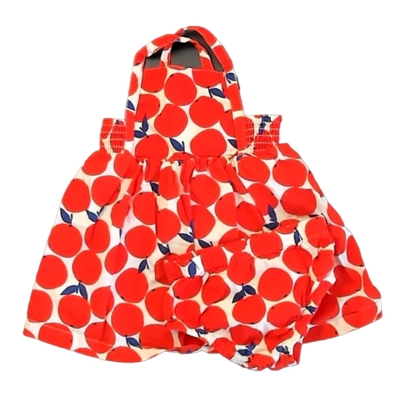 Hanna Andersson Girls Red Apples Dress Size: 18-24 Months Red Apples