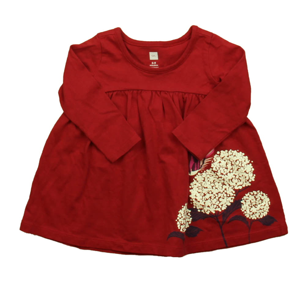 Tea Girls Red Bird Dress Size: 6-9 Months Red Bird