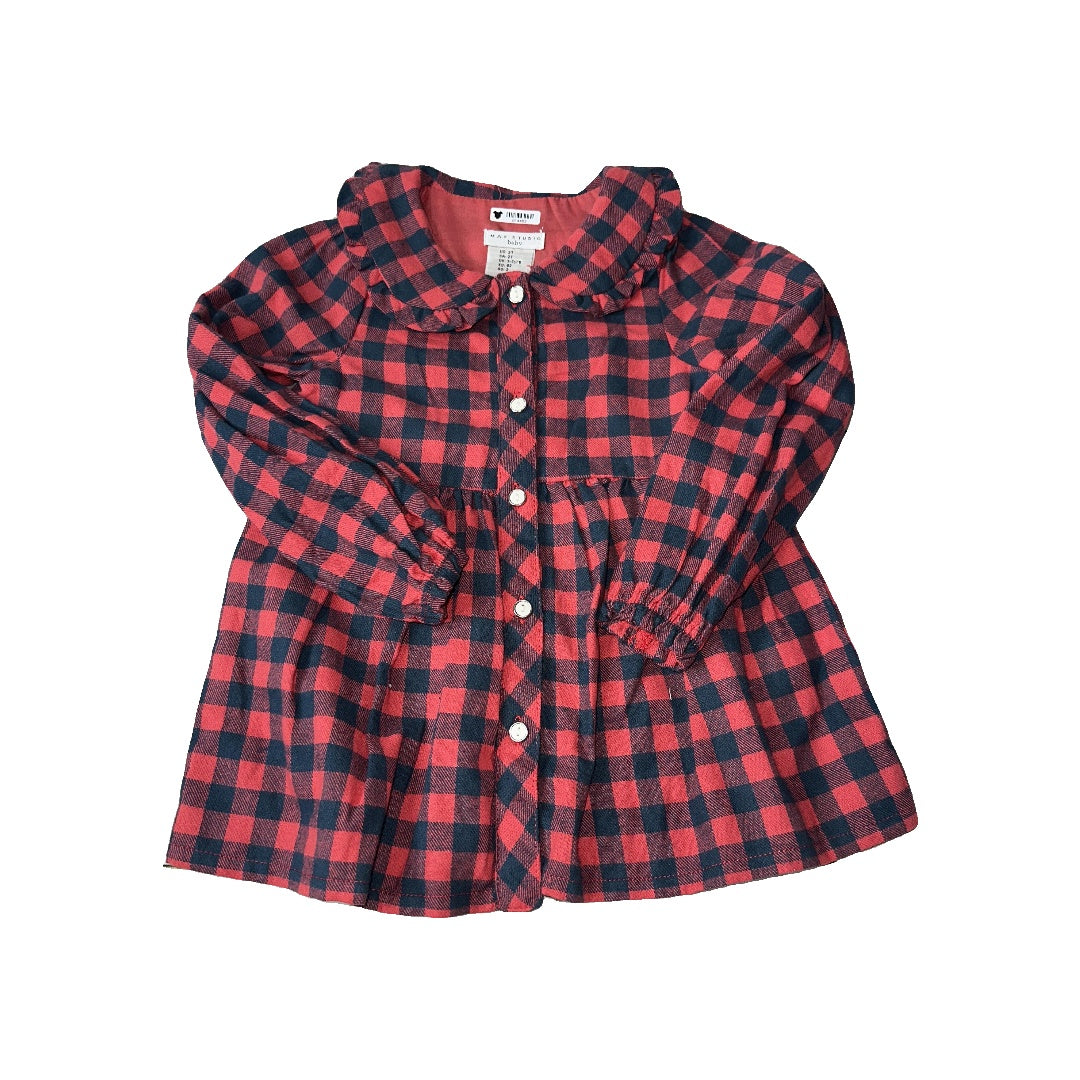 Max Studio Girls Red | Black | Check Dress Size: 2T Red | Black | Check