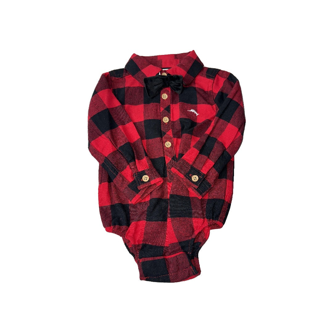 Tommy Bahama Boys Red | Black | Check Onesie Size: 12 months Red | Black | Check