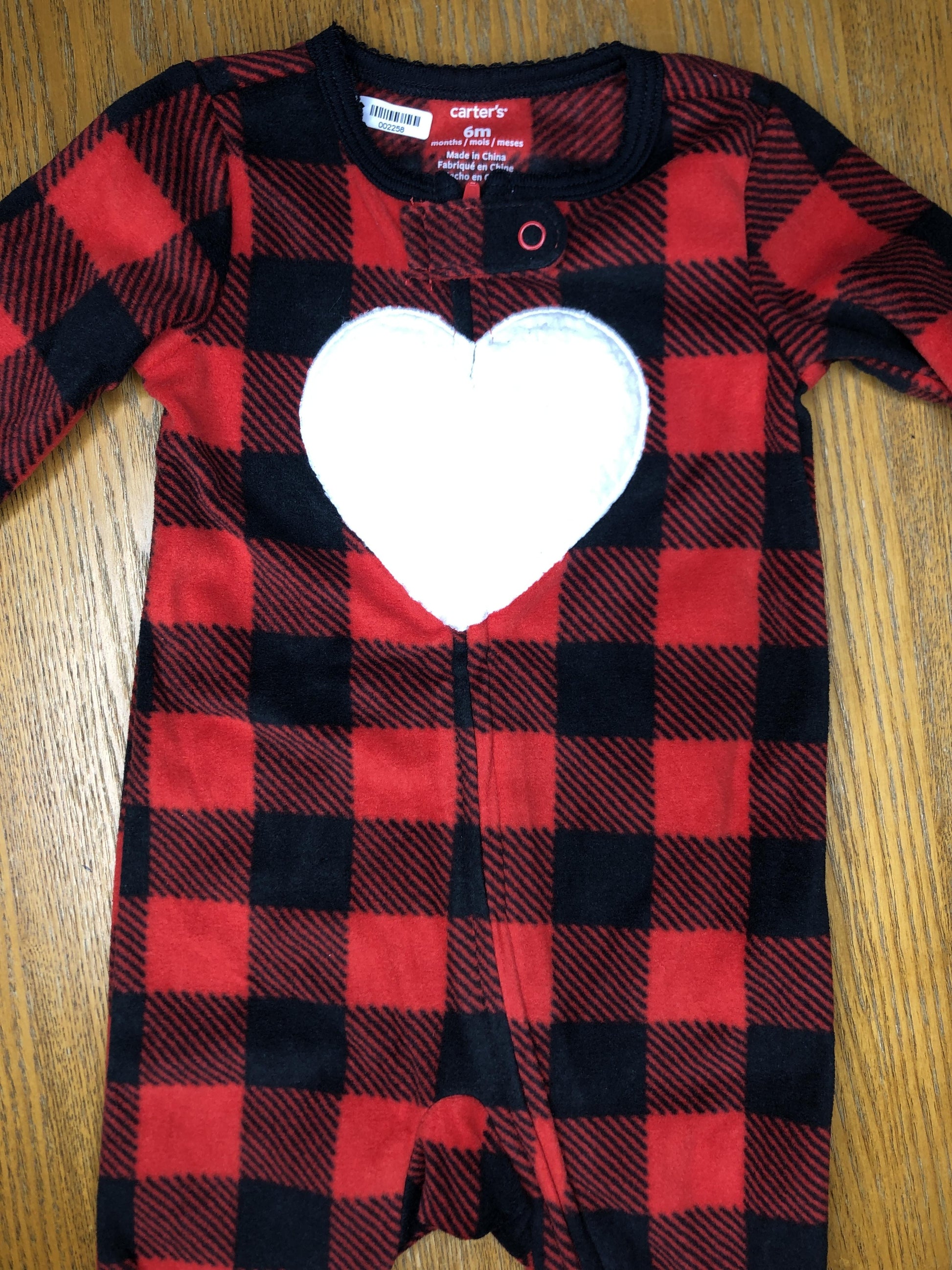 Carters Girls Red | Black | Hearts Pajamas Size: 6 months Red | Black | Hearts