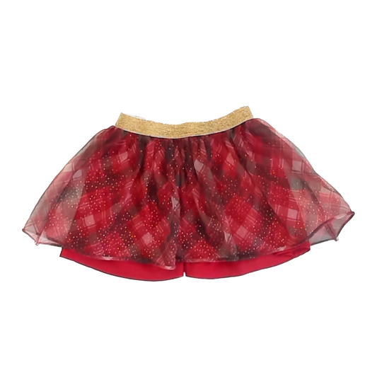 Holiday Time Girls Red | Black Plaid Skirt Size: 4T Red | Black Plaid