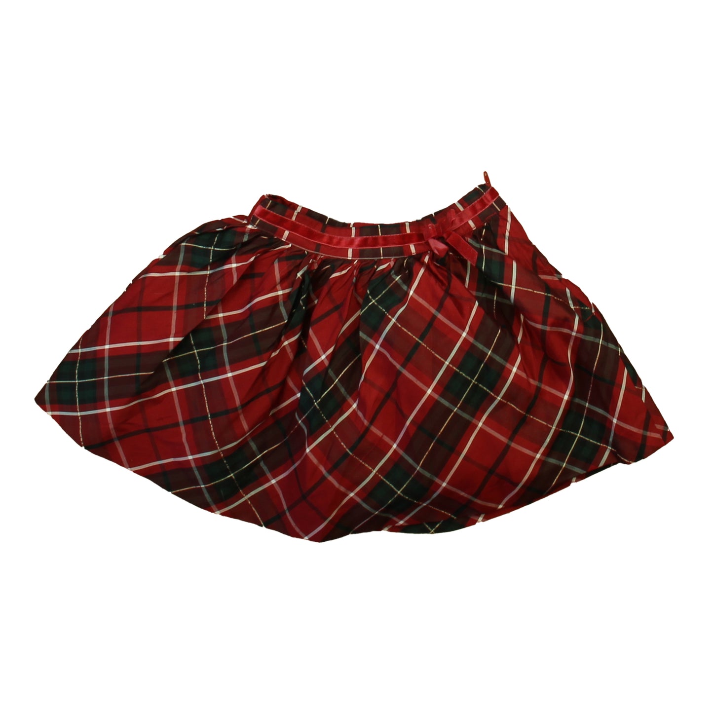 Janie and Jack Girls Red | Black Plaid Skirt Size: 2T Red | Black Plaid