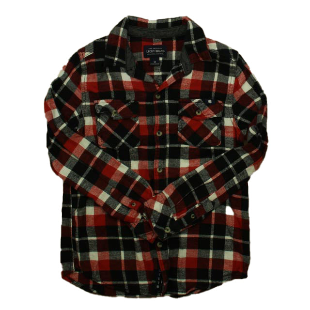 Lucky Brand Boys Red | Black Plaid Button Down Long Sleeve Size: 8-10 Years