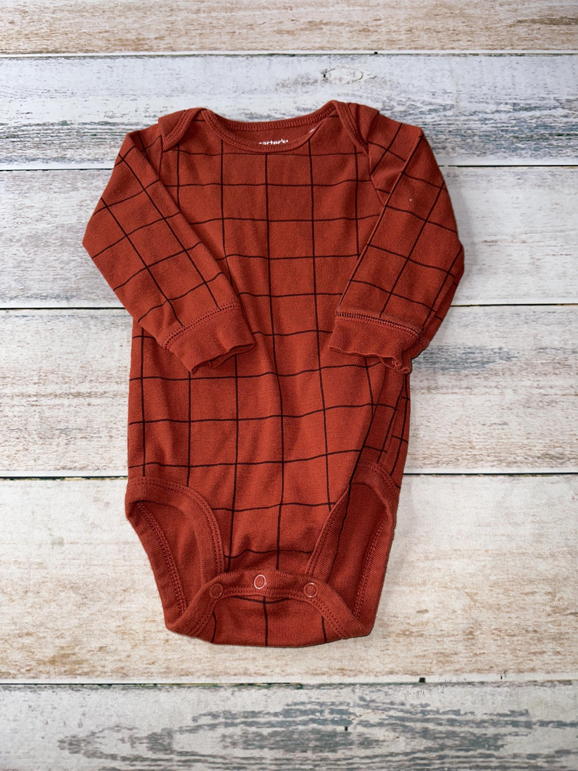 Carters Unisex Red | Black Onesie Size: 9 months Red | Black