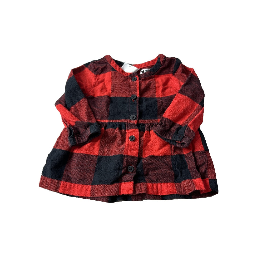 Carters Girls Red | Black Dress Size: 3 months Red | Black