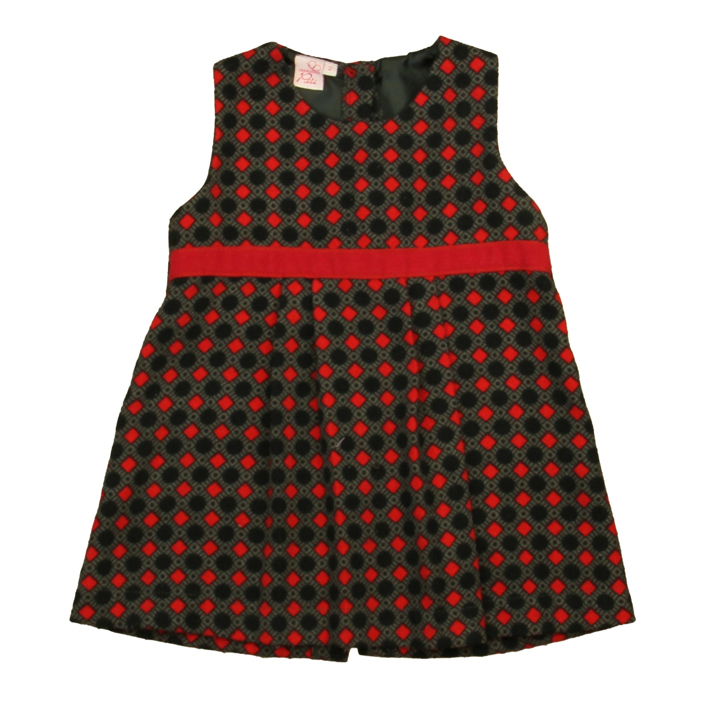 Creaciones Pili Girls Red | Black Dress Size: 2T Red | Black