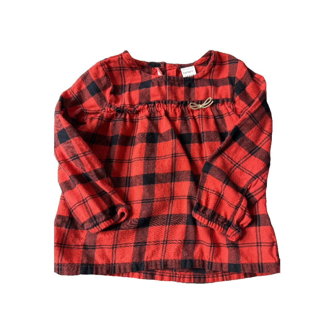 Carters Girls Red | Black Long Sleeve T-Shirt Size: 2T Red | Black