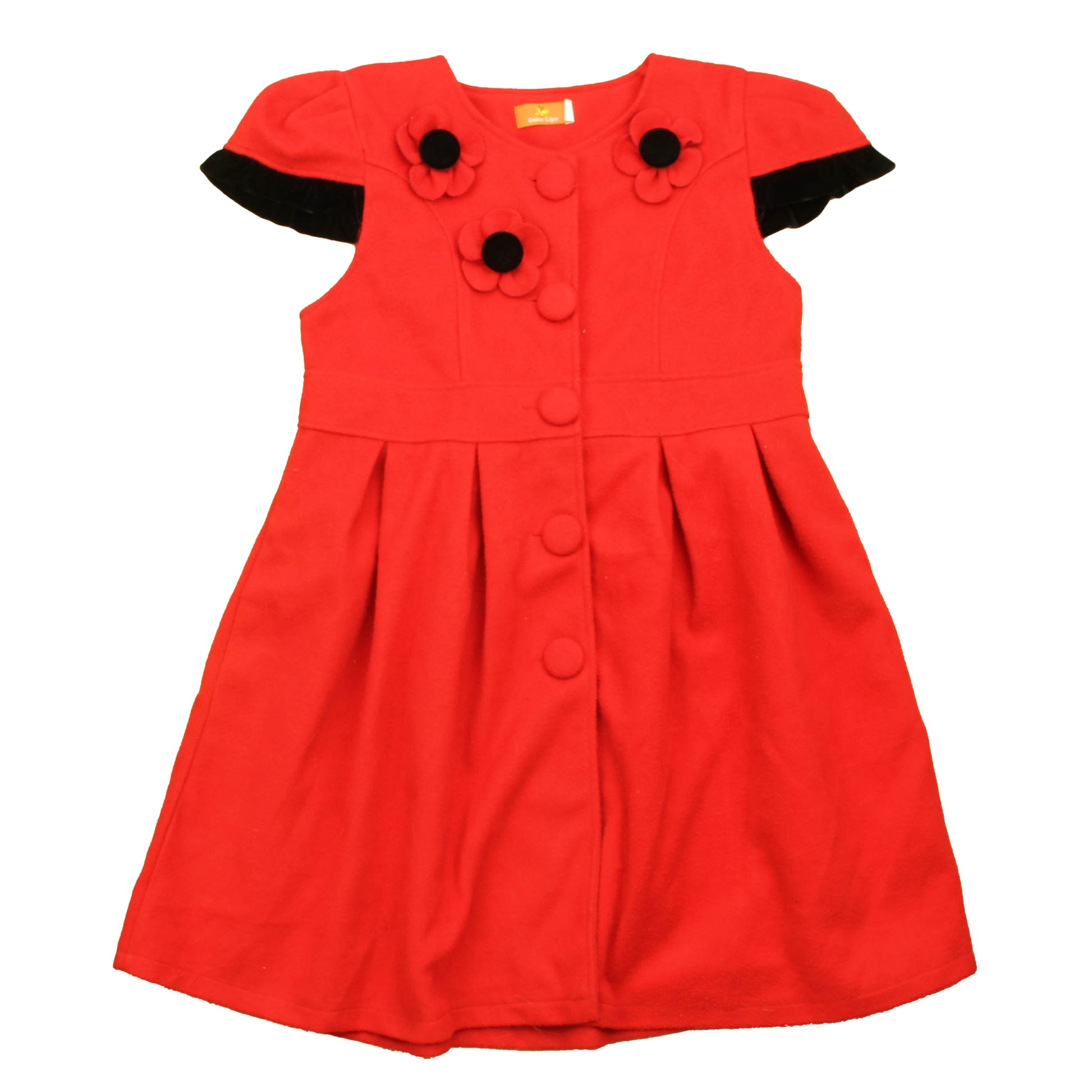 Dolce Liya Girls Red | Black Winter Coat Size: 7-8 Years Red | Black