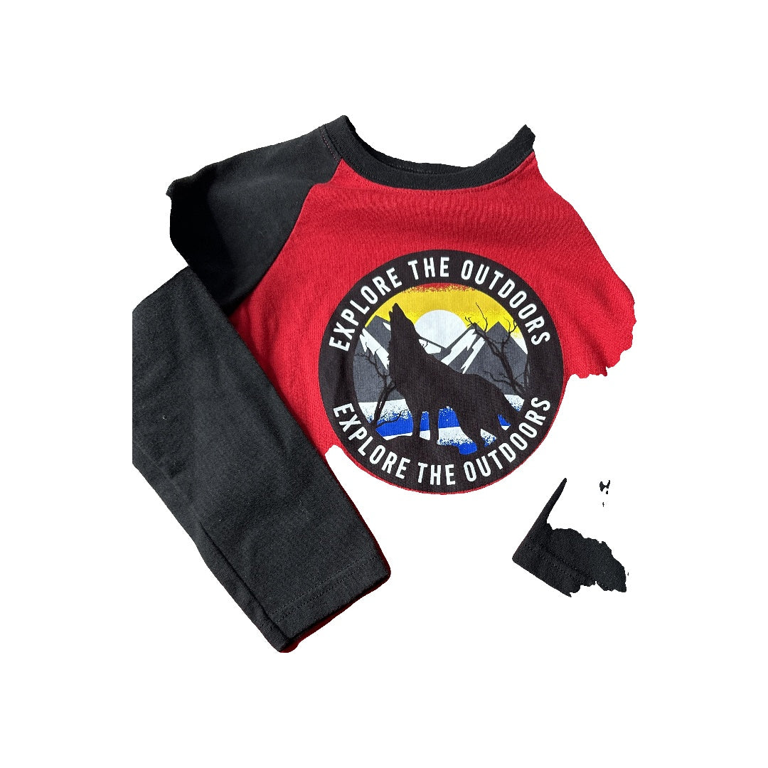 Garanimals Boys Red | Black Long Sleeve T-Shirt Size: 4T Red | Black