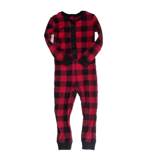 L.L. Bean Boys Red | Black 1-piece Non-footed Pajamas Size: 3T Red | Black
