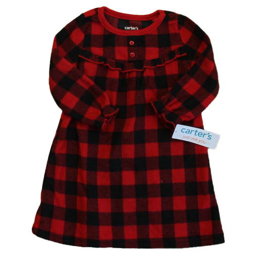 Carter's Girls Red | Black Nightgown Size: 12 Months