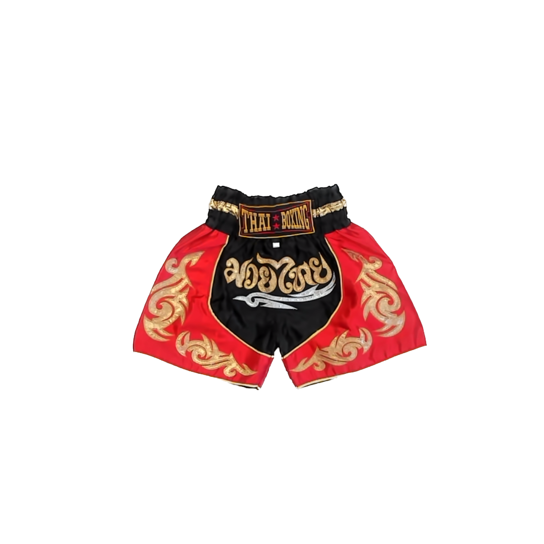 Thai Boxing Boys Red | Black Athletic Shorts Size: xxs Red | Black