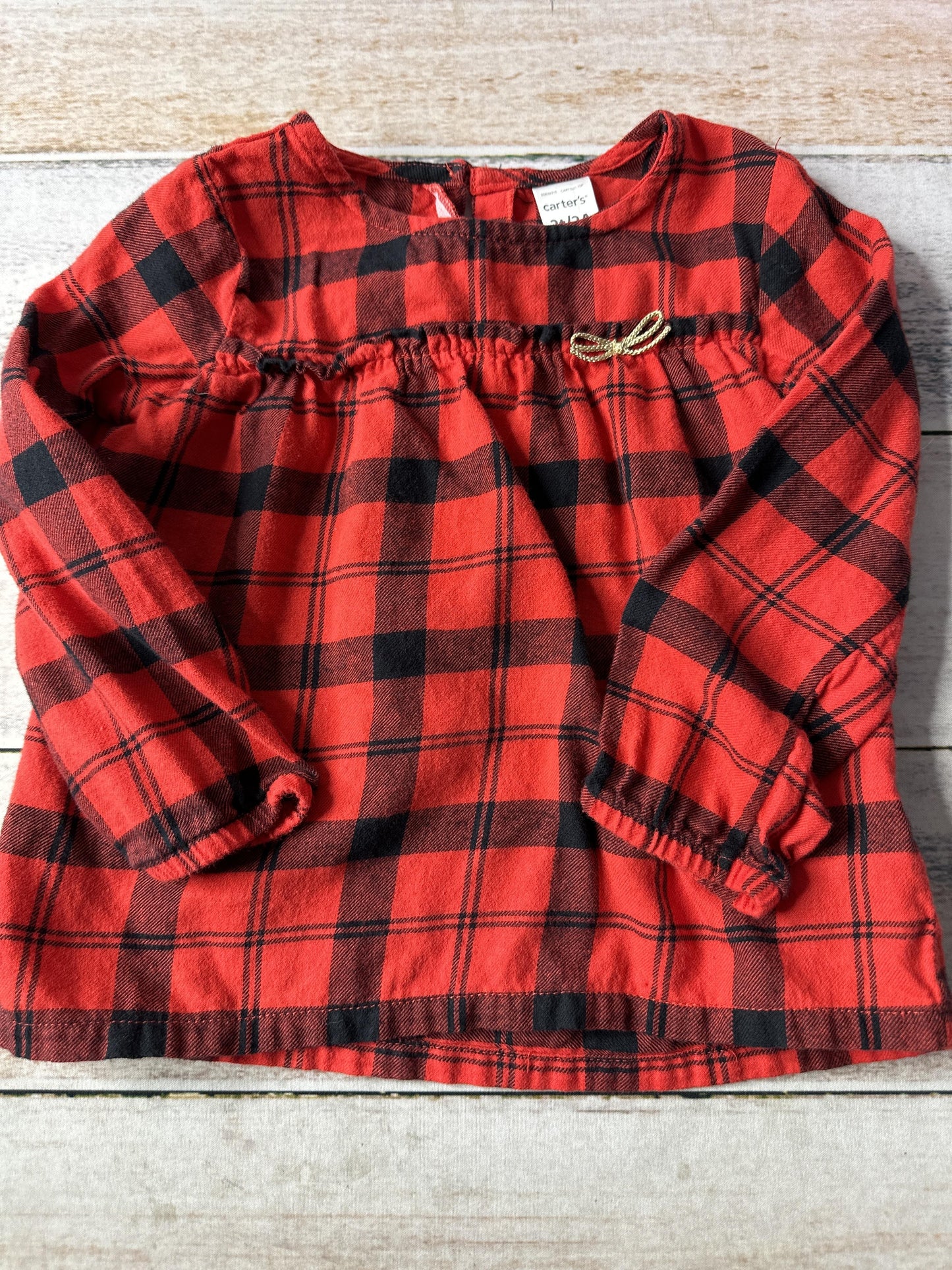 Carters Girls Red | Black Long Sleeve T-Shirt Size: 2T Red | Black