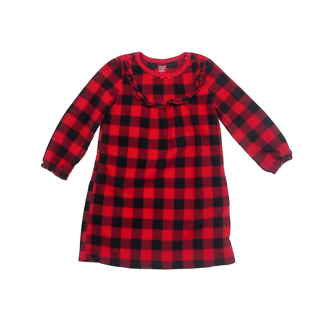 Carter's Girls Red | Black Nightgown Size: 2T Red | Black