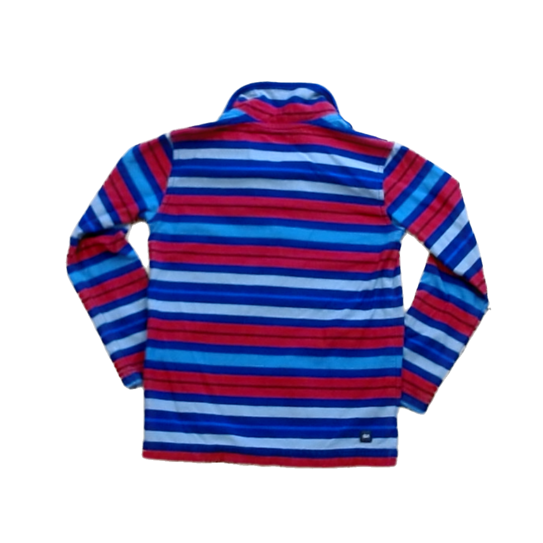Tea Collection Boys Red Blue and Gray Quarter Button Button Down Long Sleeve Size: 6T Red Blue and Gray Quarter Button