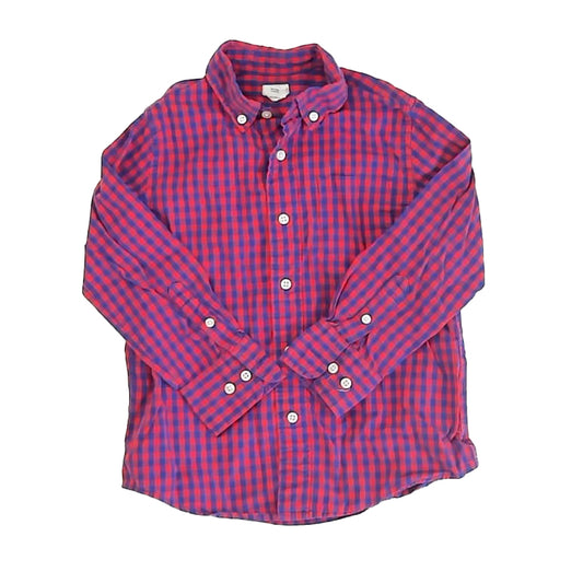 Rockets of Awesome Boys Red | Blue Check Button Down Long Sleeve Size: 4-5T Red | Blue Check