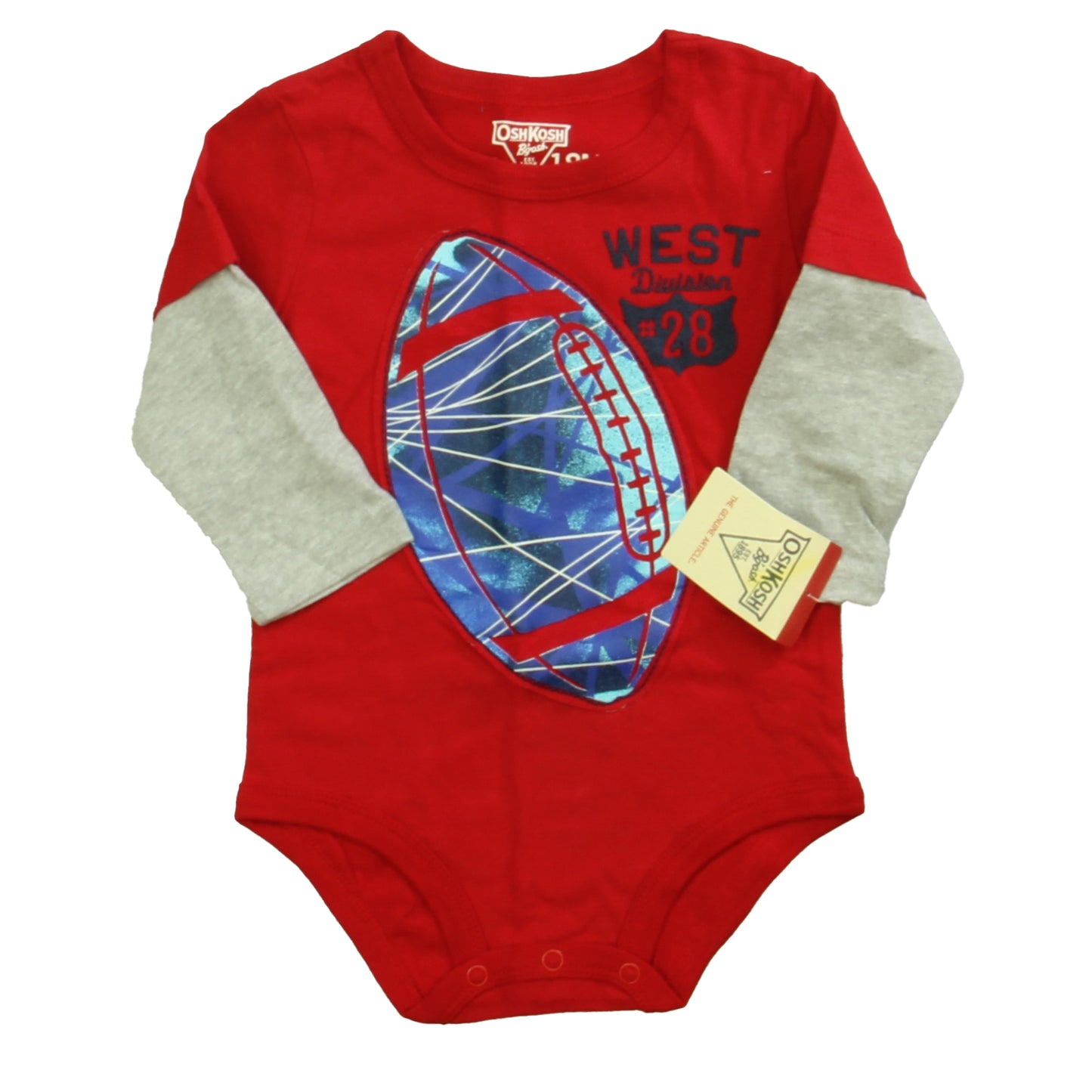 Osh Kosh Boys Red | Blue Football Onesie Size: 18 Months Red | Blue Football