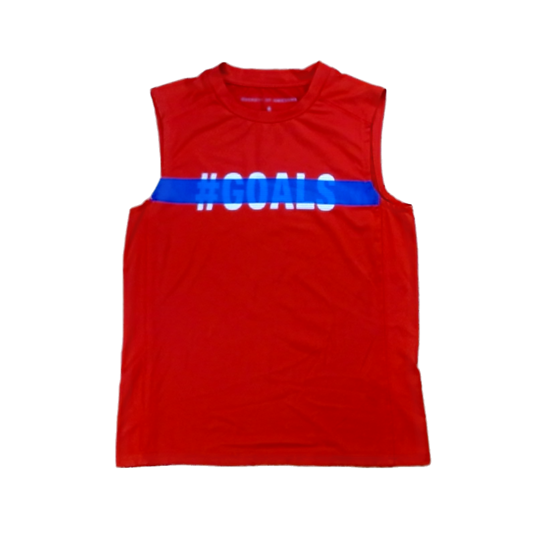 Rockets Of Awesome Boys Red | Blue #GOALS T-Shirt Size: 6 Years Red | Blue #GOALS