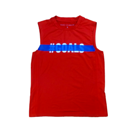 Rockets Of Awesome Boys Red | Blue #GOALS T-Shirt Size: 6 Years Red | Blue #GOALS