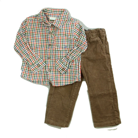 JoJo Maman Bebe Boys Red | Blue | Green | Brown Apparel Sets Size: 12-18 Months Red | Blue | Green | Brown