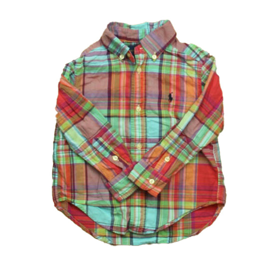 Ralph Lauren Boys Purple | Blue | Green Plaid Button Down Long Sleeve Size: 2T