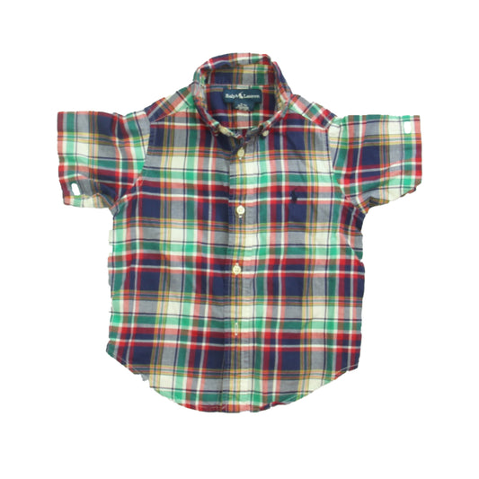 Ralph Lauren Boys Red | Blue Green Plaid Button Down Long Sleeve Size: 2T