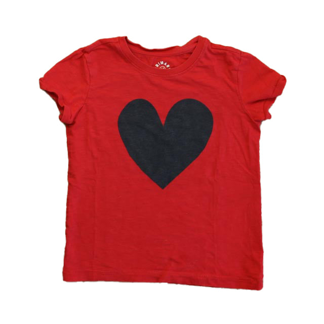 Primary.com Girls Red | Blue Hearts T-Shirt Size: 6-7 Years