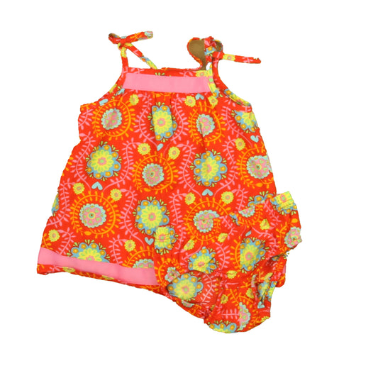 Hanna Andersson Girls Red | Blue | Pink Floral Dress Size: 6-12 Months Red | Blue | Pink Floral