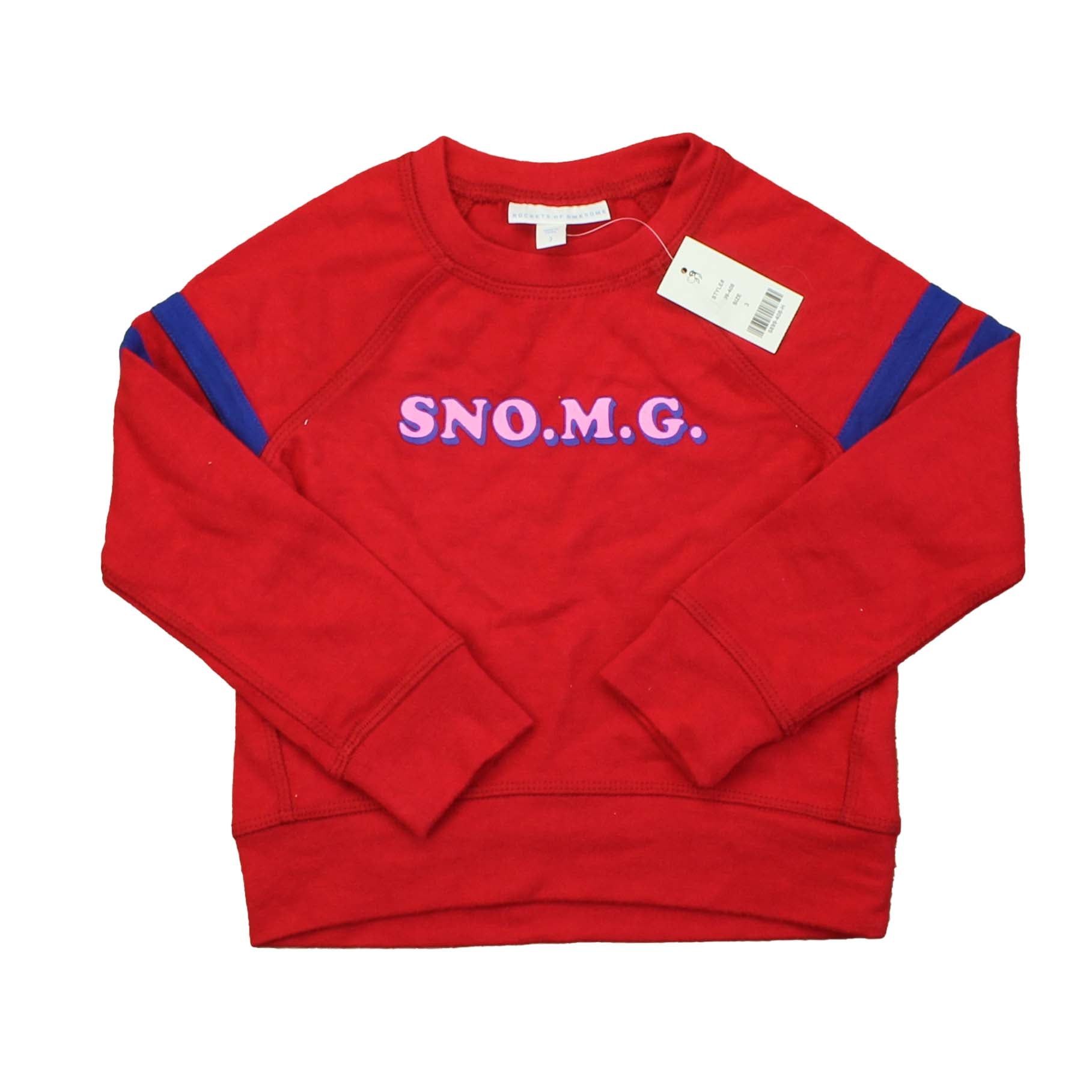 Rockets Of Awesome Girls Red | Blue | Pink | Sno.M.G. Long Sleeve Shirt Size: Little Girl Red | Blue | Pink | Sno.M.G.