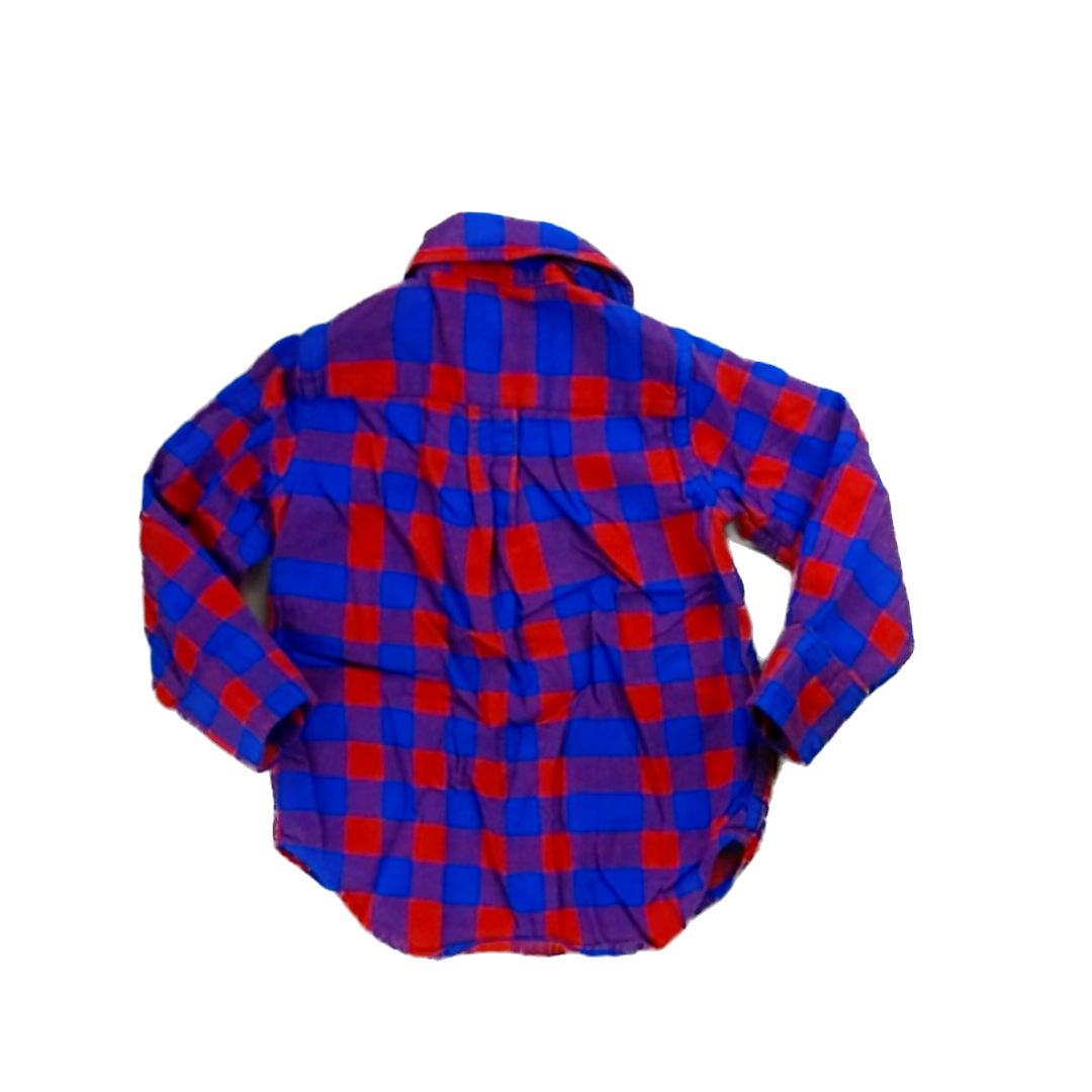 Rockets Of Awesome Boys Red | Blue Plaid Button Down Long Sleeve Size: 3T Red | Blue Plaid