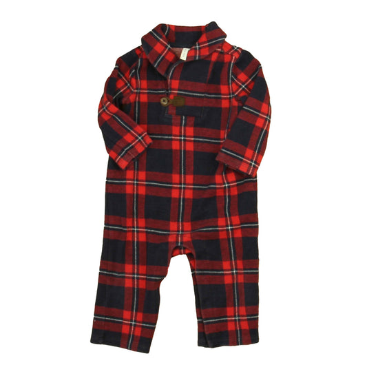 Janie and Jack Boys Red | Blue Plaid Long Sleeve Outfit Size: 6-12 Months