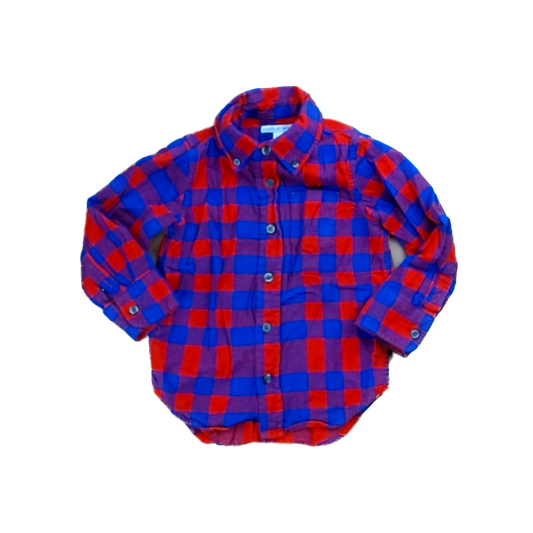 Rockets Of Awesome Boys Red | Blue Plaid Button Down Long Sleeve Size: 3T Red | Blue Plaid
