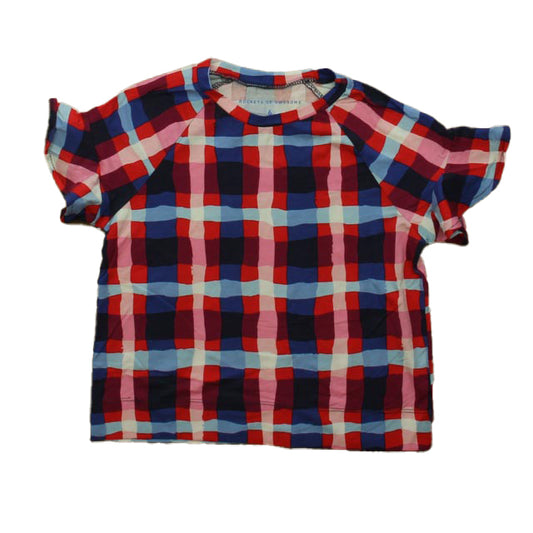 Rocket Of Awesome Girls Red | Blue | Plaid T-Shirt Size: 6 Years