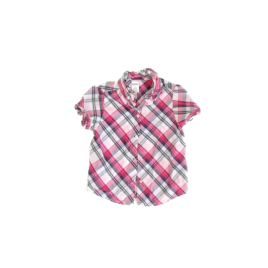 Gymboree Girls Red | Blue Plaid Blouse Size: 5T Red | Blue Plaid
