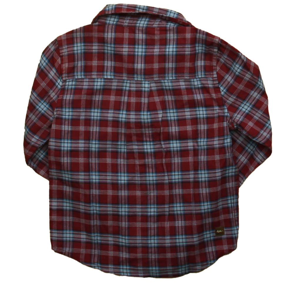 Tea Boys Red | Blue Plaid Button Down Long Sleeve Size: 3T Red | Blue Plaid